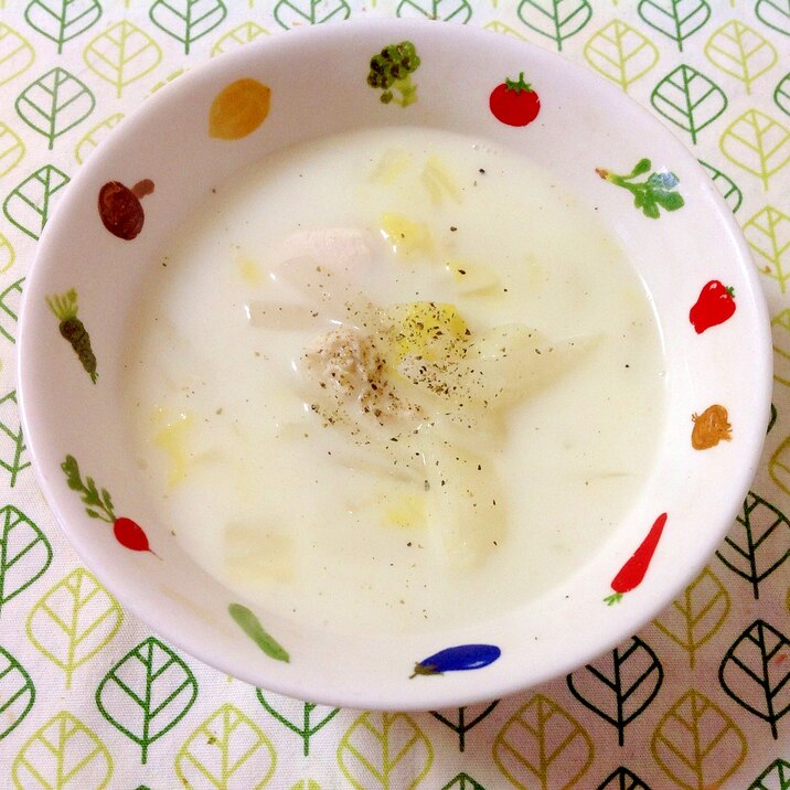 白菜と大根の豆乳スープ(o^^o)